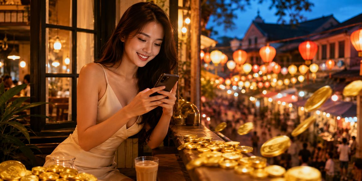 Người dùng tại Đà Lạt chơi casino và theo dõi jackpot bên tách cà phê