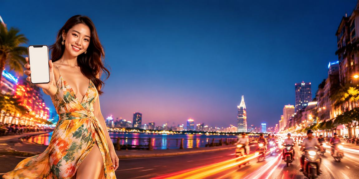 Ánh đèn neon rực rỡ về đêm tại Hồ Chí Minh – không khí giải trí sôi động